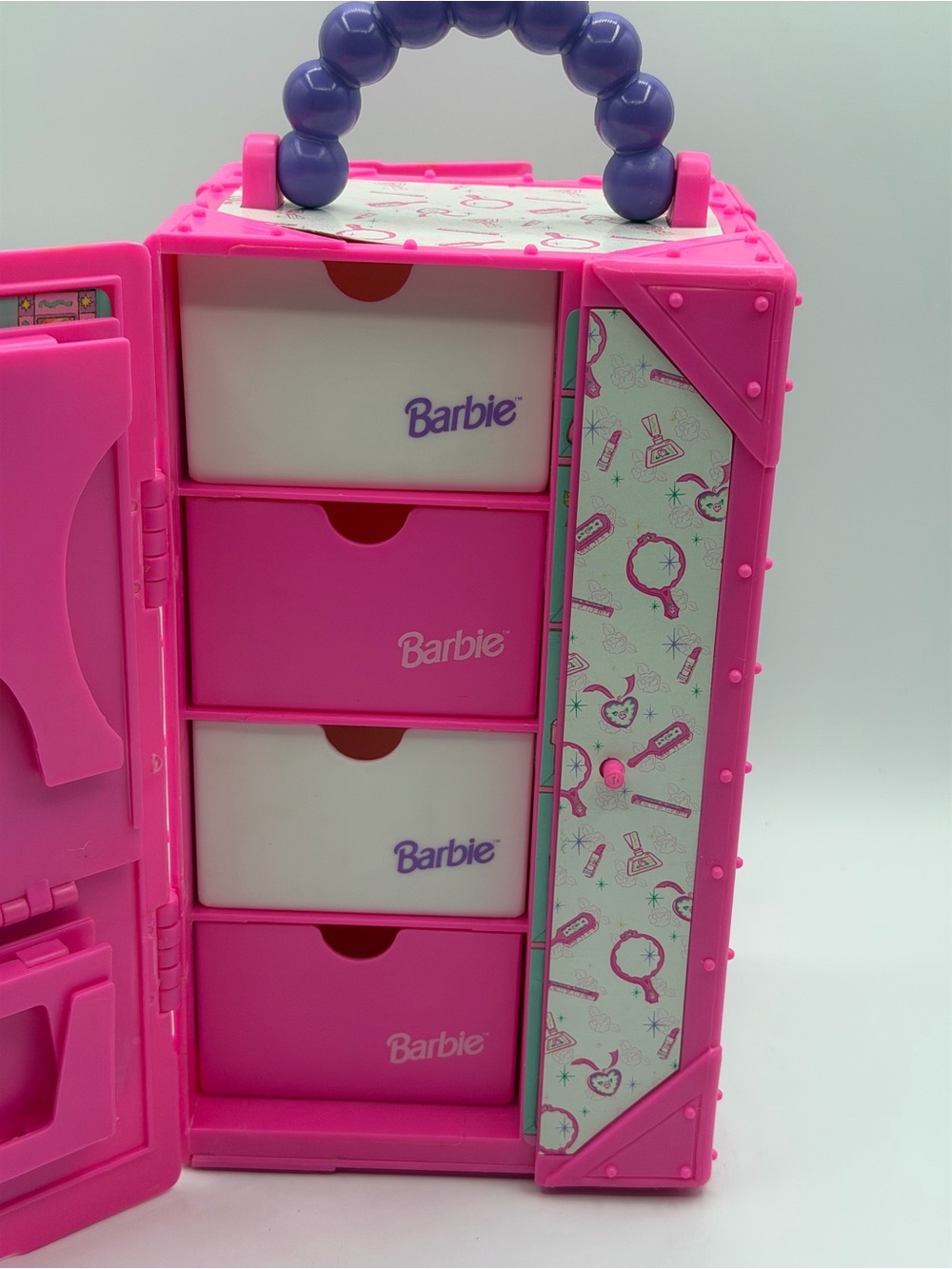 Vintage Barbie Glamour On The Go Carry Case Hot Pink - Tested - Picture 11 of 16